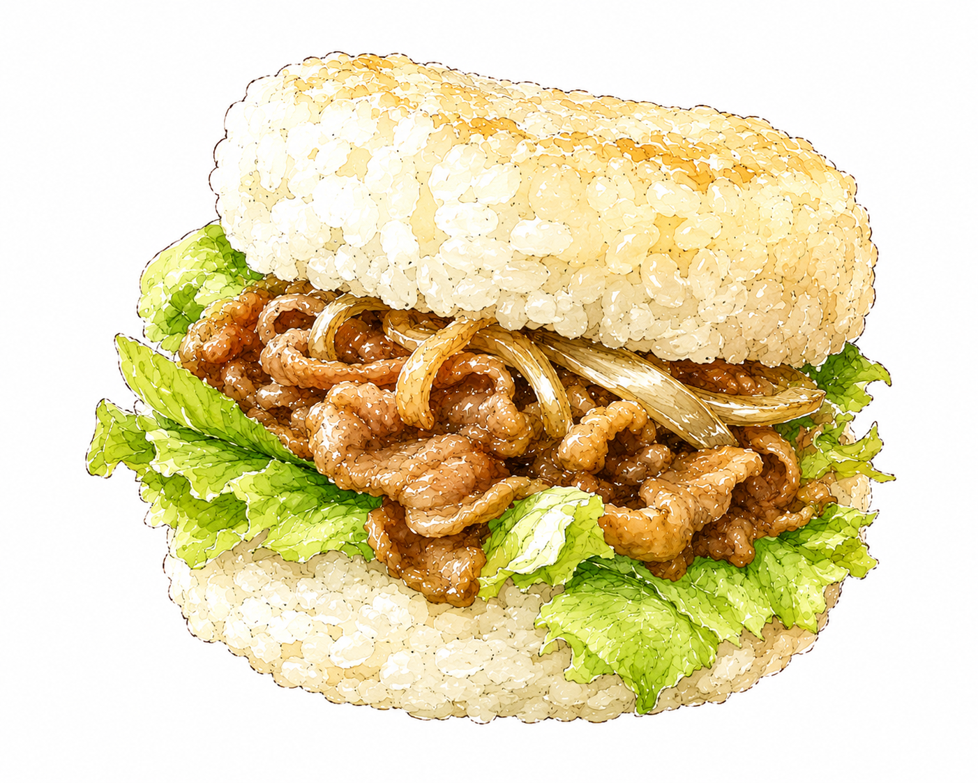 なみえライスバーガー イラスト